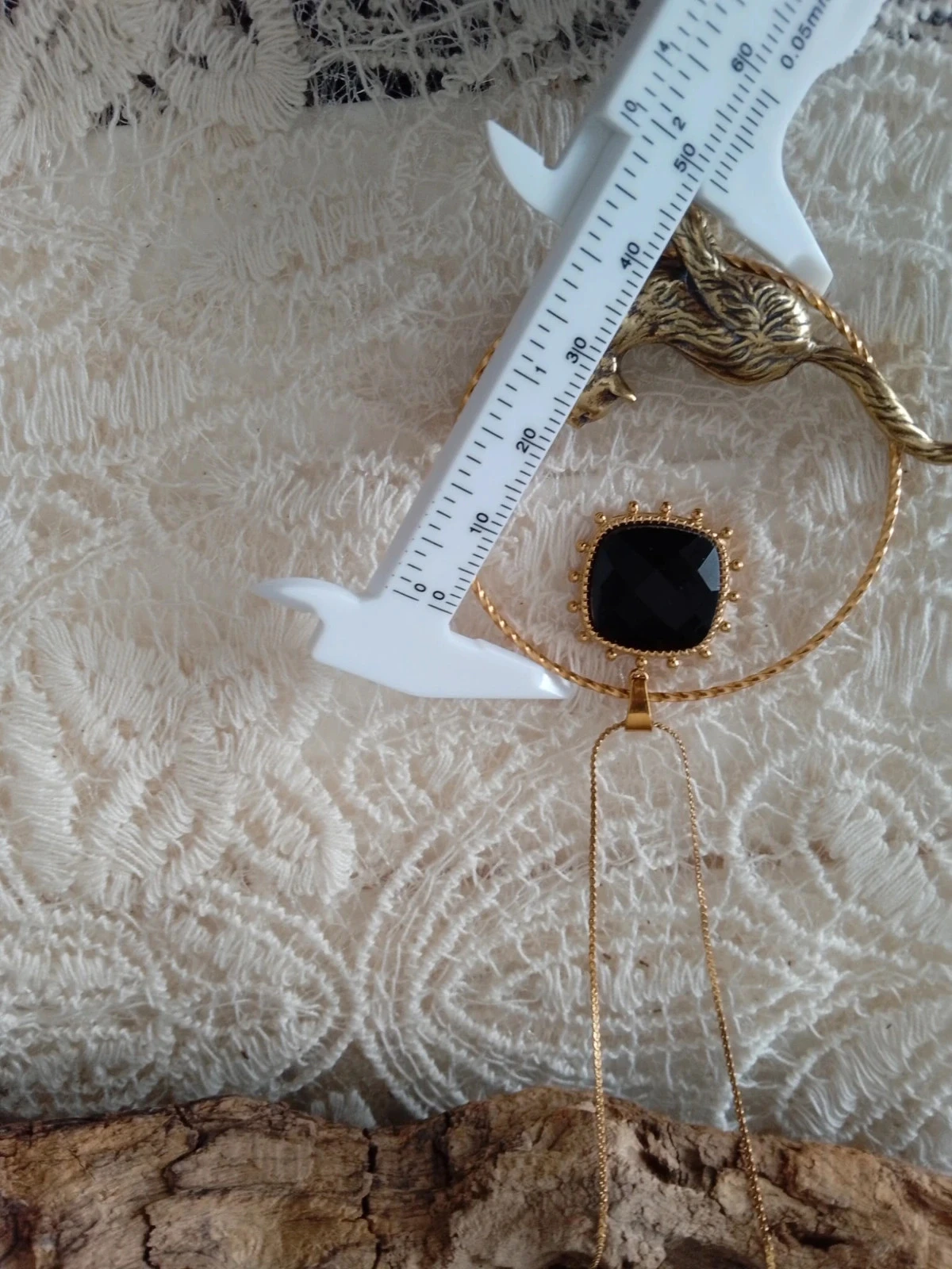Collier chat et pierre d'obsidienne noire naturelles – photo 5